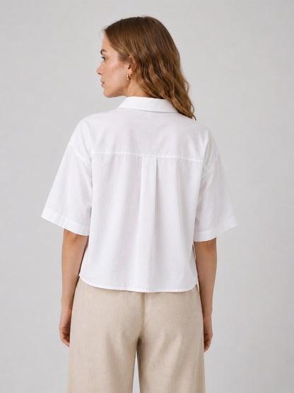 Short Length White Cotton Shirt