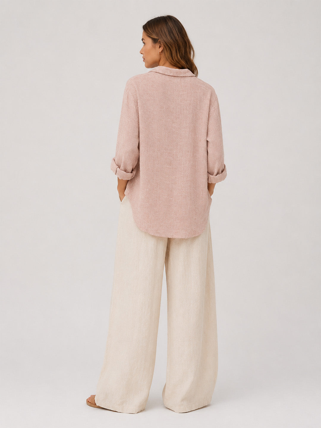 Cotton loose waeve shirt