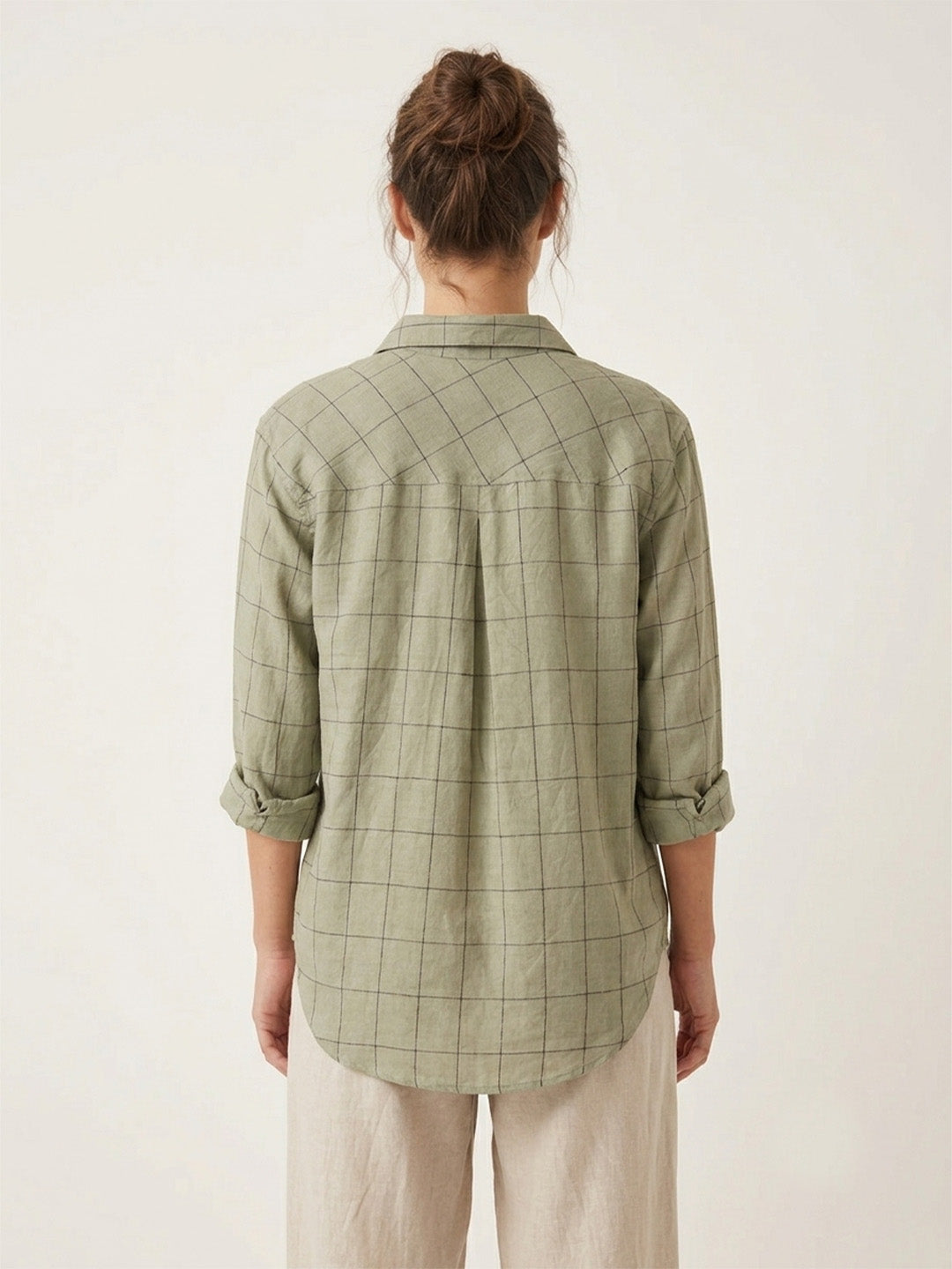 scoup-linen-green-check-shirt