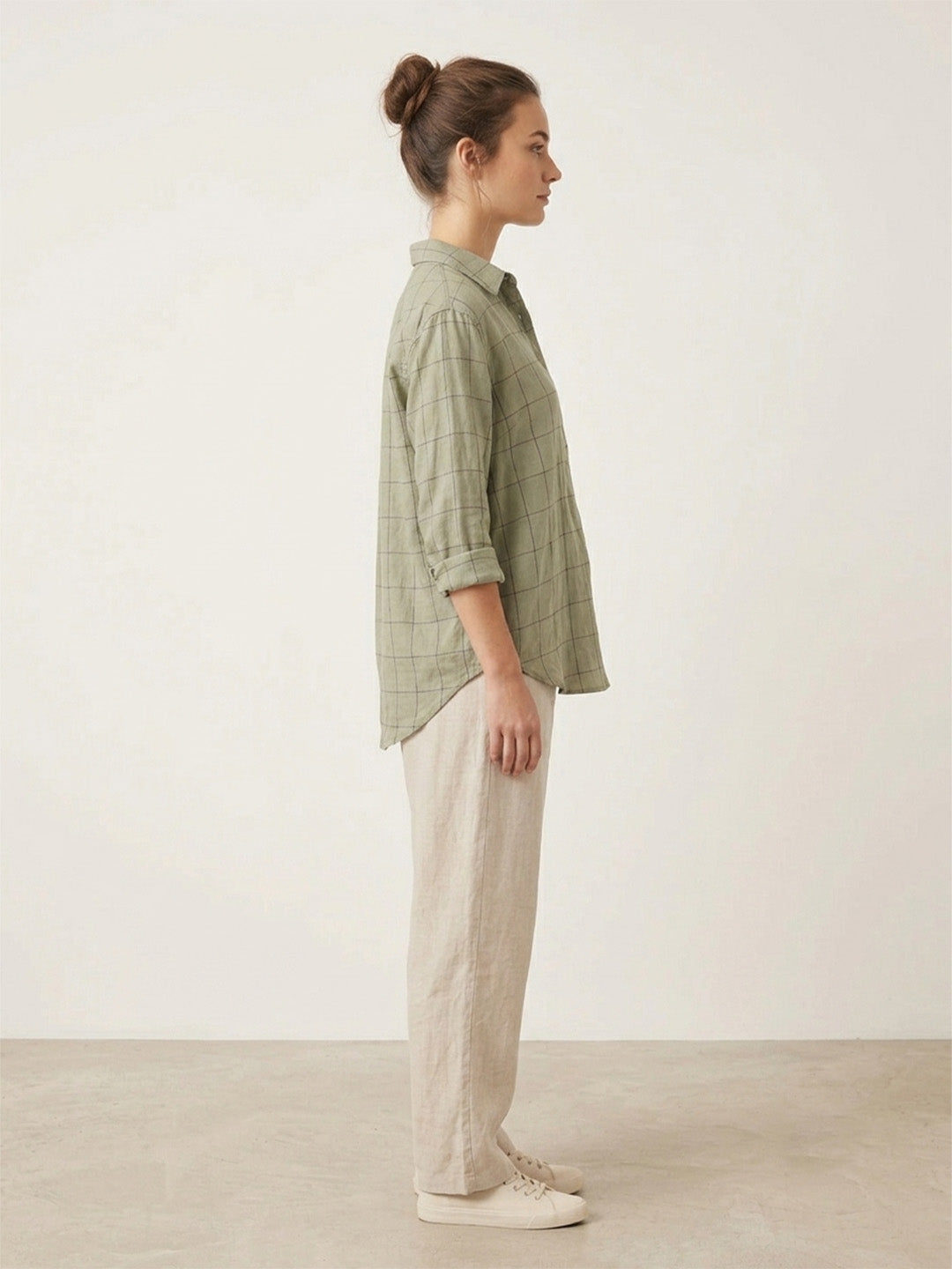scoup-linen-green-check-shirt