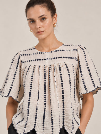 Textured Cotton Top