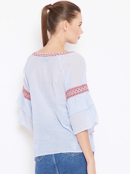 Red & White Striped A-Line Top