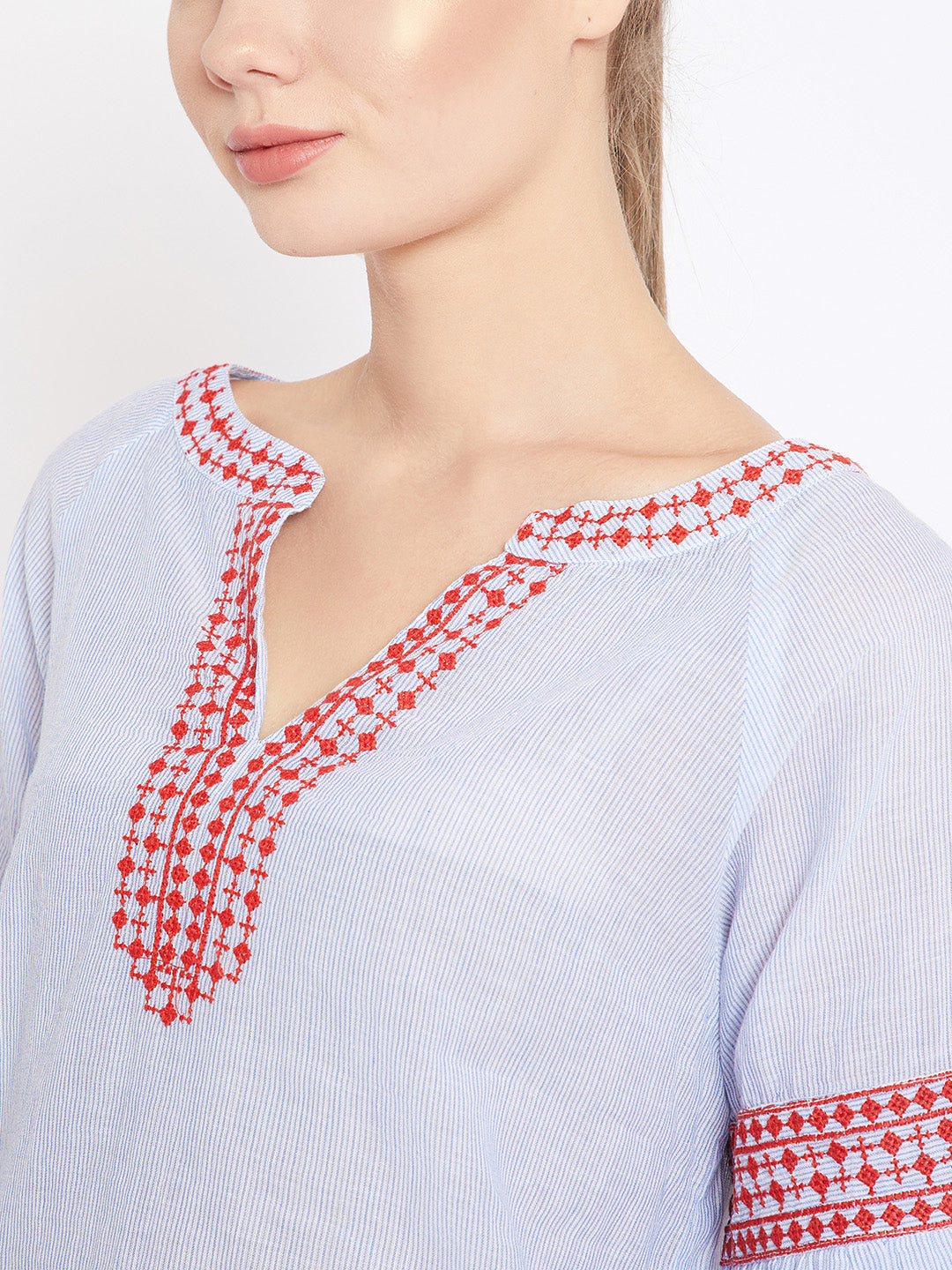 Red & White Striped A-Line Top