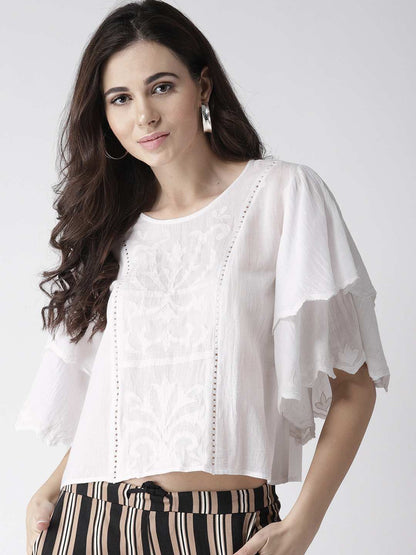 White Applique Top