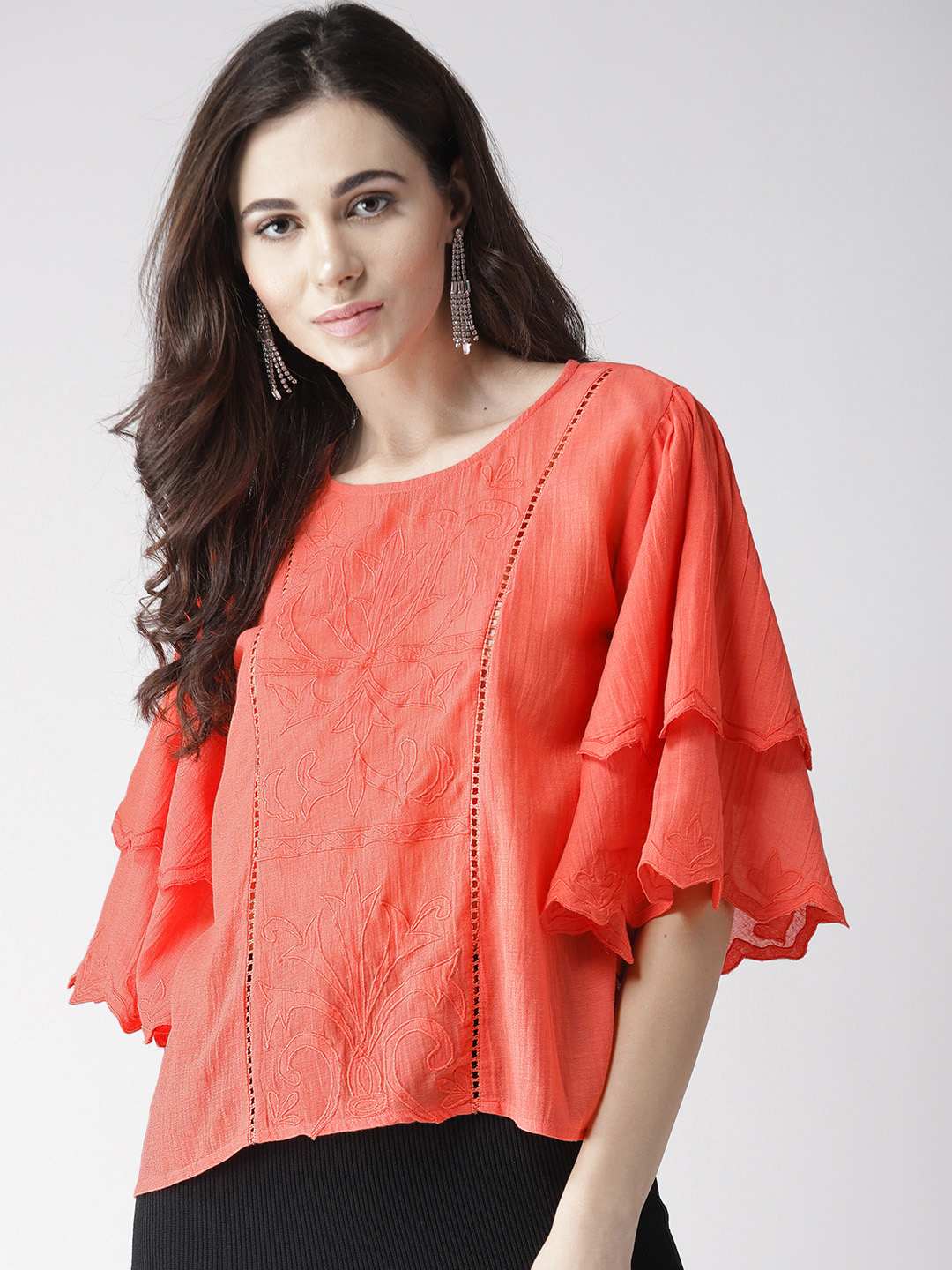 Coral Applique Top