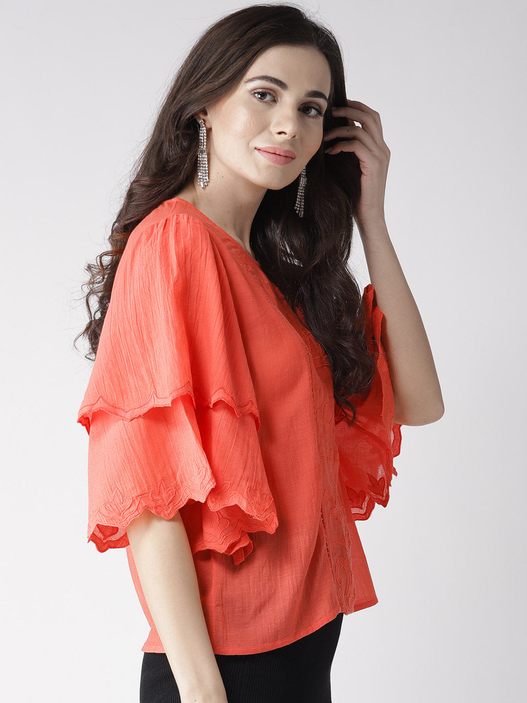 Coral Applique Top