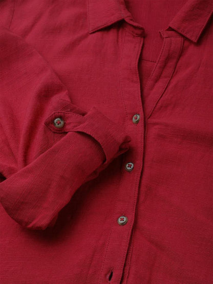 Cotton Linen Solid Shirt