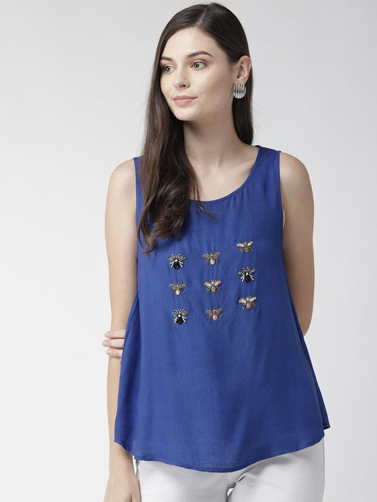 Sleeveless Embellishment Top