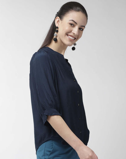 Navy Blue Solid Top