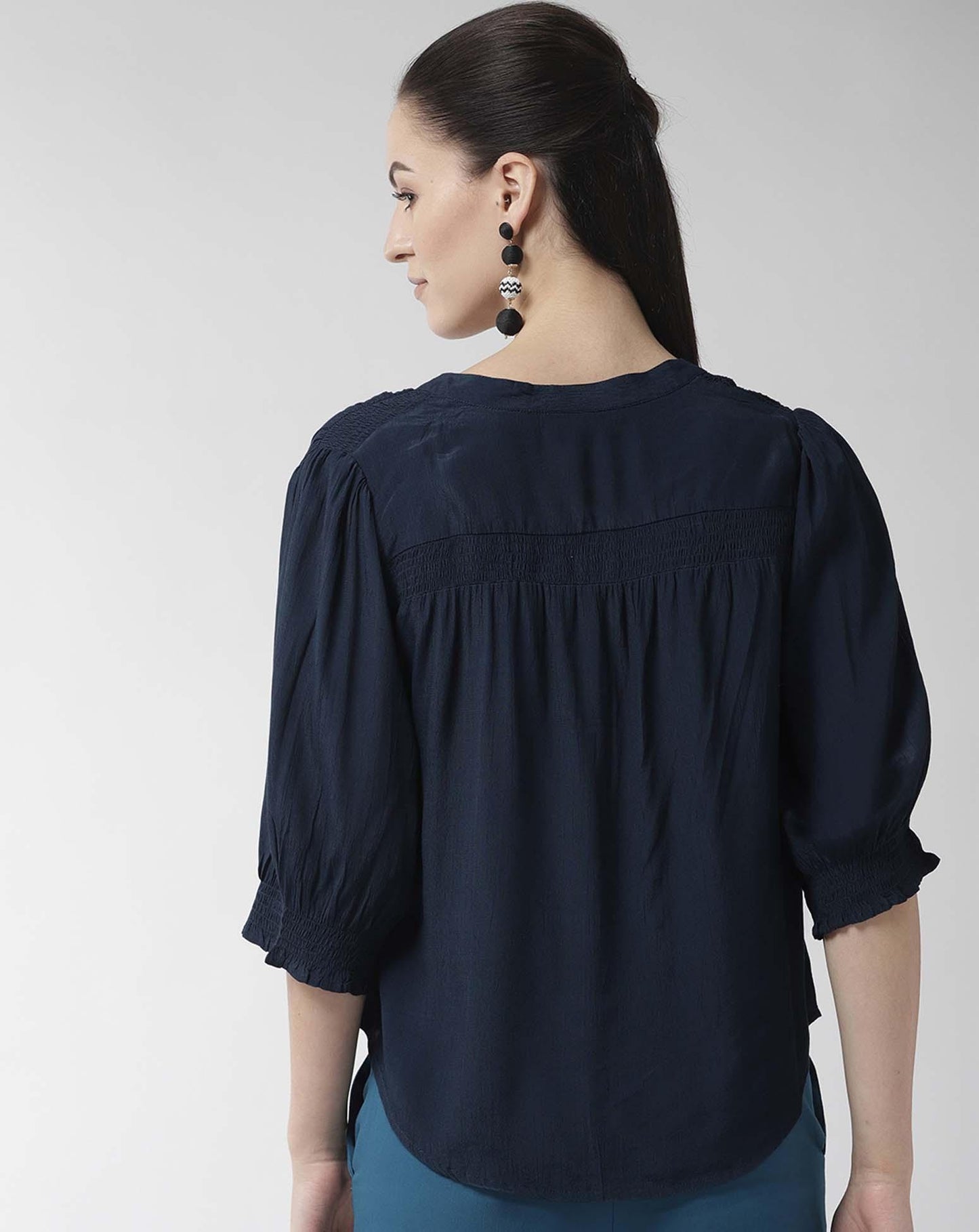 Navy Blue Solid Top