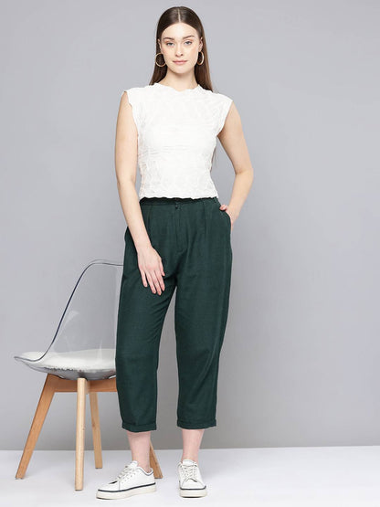 Women Relaxed Pleated Trousers