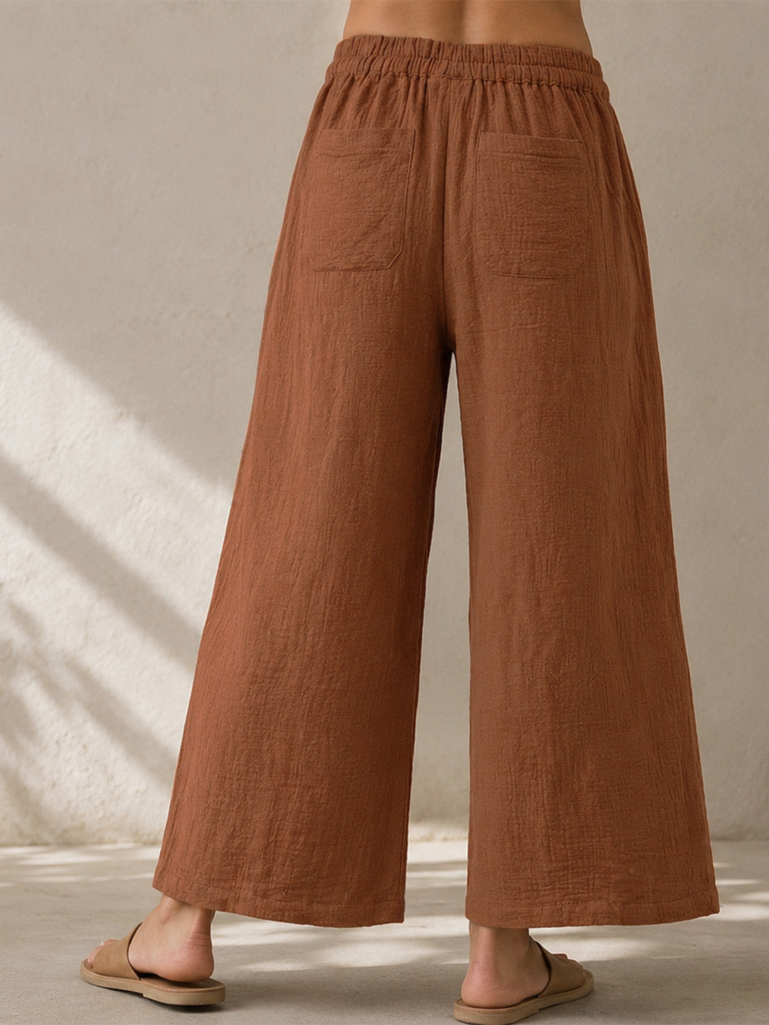 Cotton Wide Leg Trousers