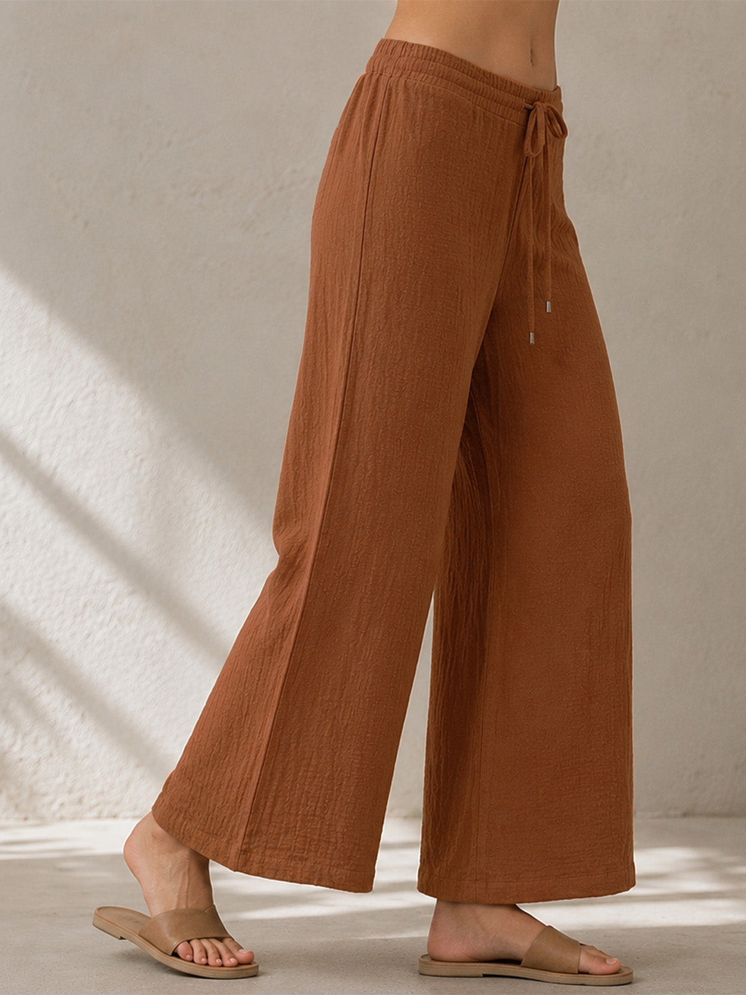 Cotton Wide Leg Trousers