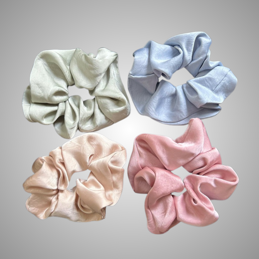 Scoup Set of Four Silk Scrunchies