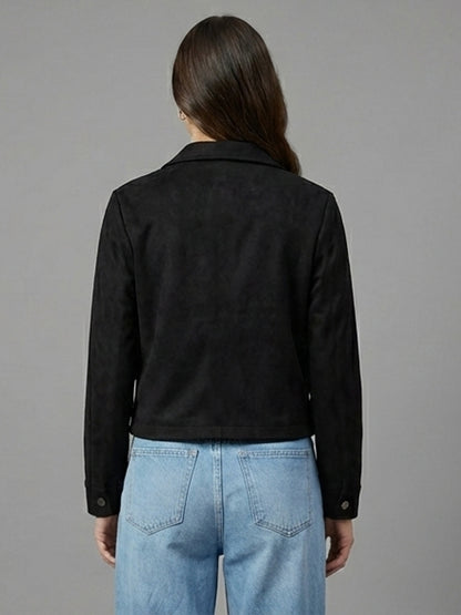 Black Faux Suede Jacket
