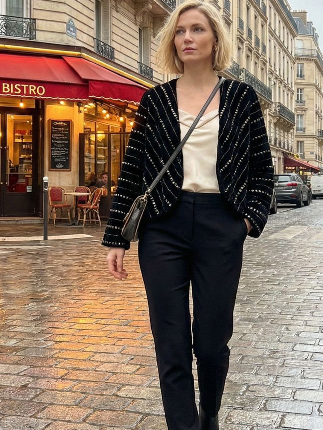 Hand embellished Velvet Shrug