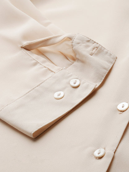 Hand embellished beige shirt